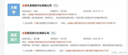 大理大香格旅行社業(yè)務(wù)經(jīng)營(yíng)許可證被吊銷，國(guó)內(nèi)旅游業(yè)務(wù)受重創(chuàng)